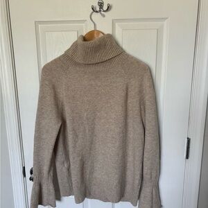 LOFT Tan Cowl Neck Sweater
